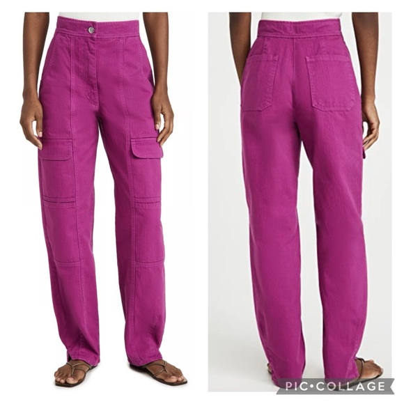 Rachel Comey Devine pant 00 Raspberry Pink Purple Cargo Horseshoe Cotton - Picture 1 of 10